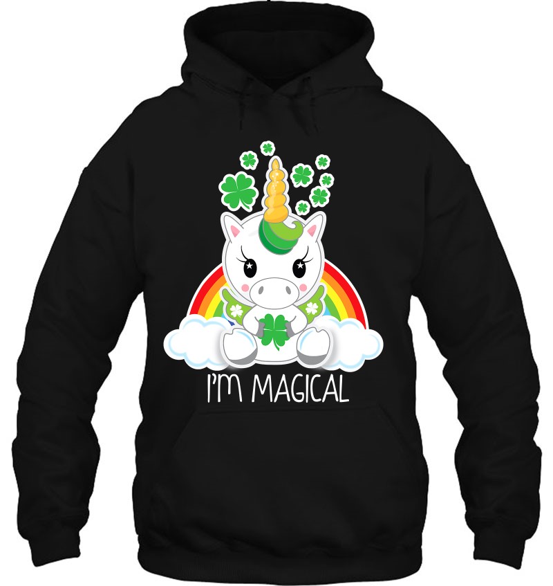 Vinteena I_m Magical Shirts For Women Unicorn Shirt For ST Patrick_s Day Magical Unisex Zip Hooded Sweatshirt-Tee 