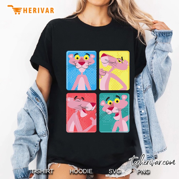 Pink Panther Colorful Portrait Pose Panels Ladies Tee
