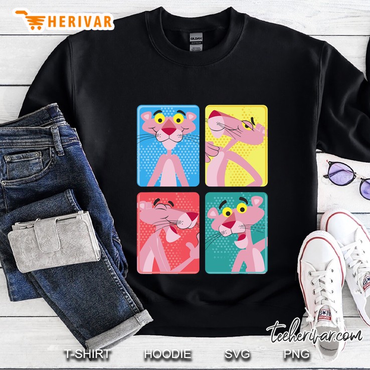 Pink Panther Colorful Portrait Pose Panels Sweatshirt