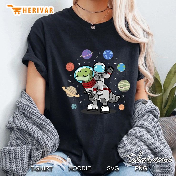 Dinosaur, Astronaut & Planets, Space & Dino Gift For Kids Ladies Tee