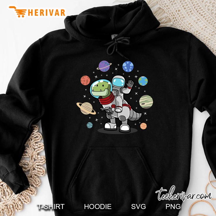 Dinosaur, Astronaut & Planets, Space & Dino Gift For Kids Hoodie