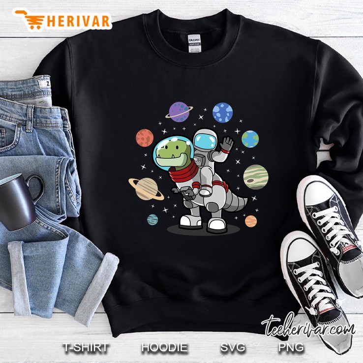 Dinosaur, Astronaut & Planets, Space & Dino Gift For Kids Sweatshirt