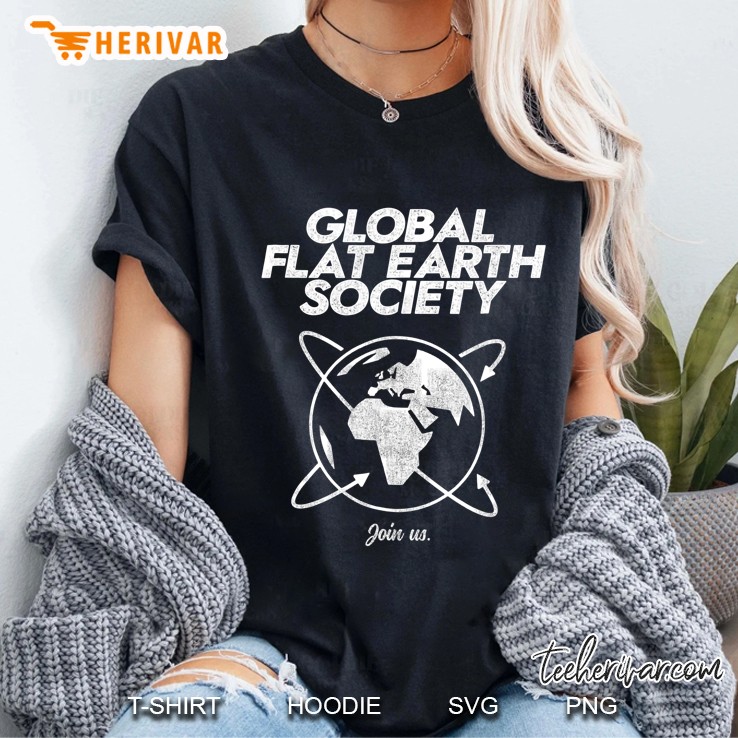 Funny Global Flat Earth Society Shirt - Parody Ladies Tee