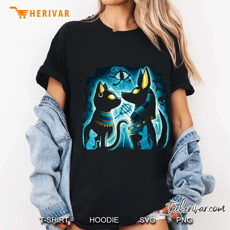 Anubis And Bastet Ancient Egyptian God Of The Afterlife Ladies Tee