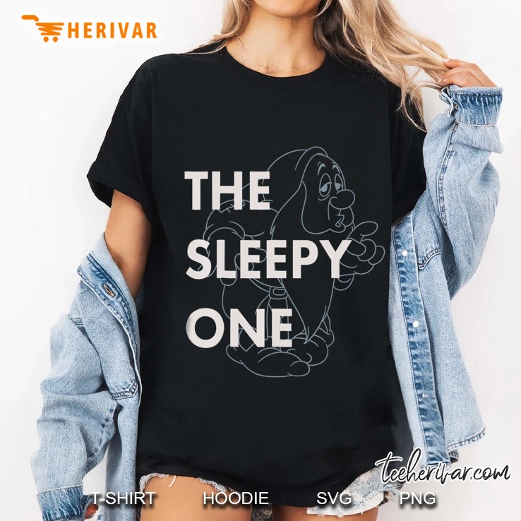 Snow White The Sleepy One Outlined Graphic Ladies Tee