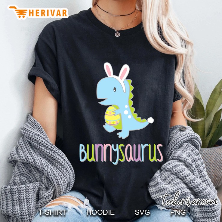Bunnysaurus Shirt, Kids Cute Dinosaur Easter Bunny Gift Ladies Tee