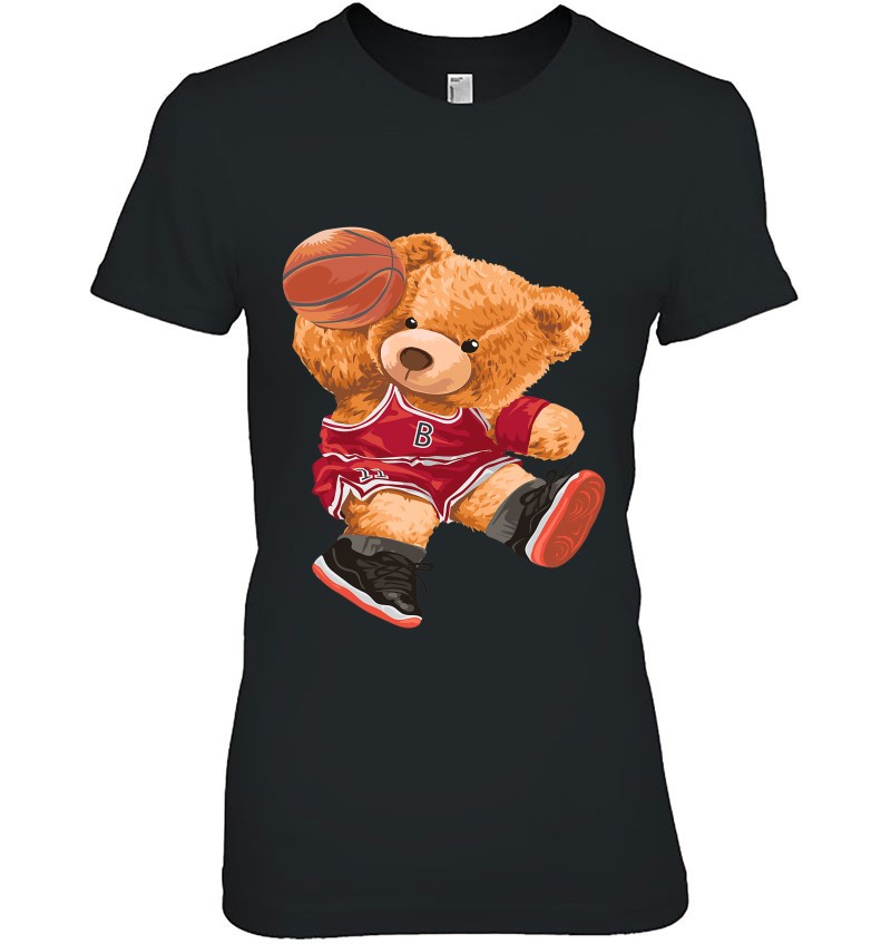 Funny Teddy Bear Basketball Cute Cartoon Print Men's Top, Casual Slightly  Stretch Short Sleeve Crew Neck T-shirt, Men's Tee For Summer - Temu United  Arab Emirates
