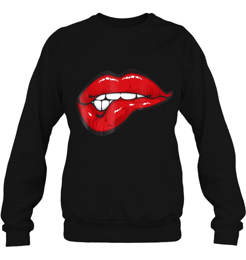 Magushirts Sexy Biting Red Lips Mouth Kisser Shirts