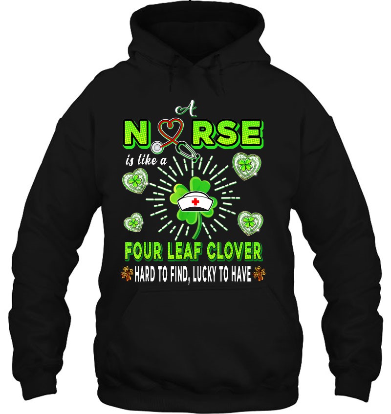 St Patricks Day Scrubs Top Nurse Is Like A Four Leaf Clover T-Shirt Size S-5XL