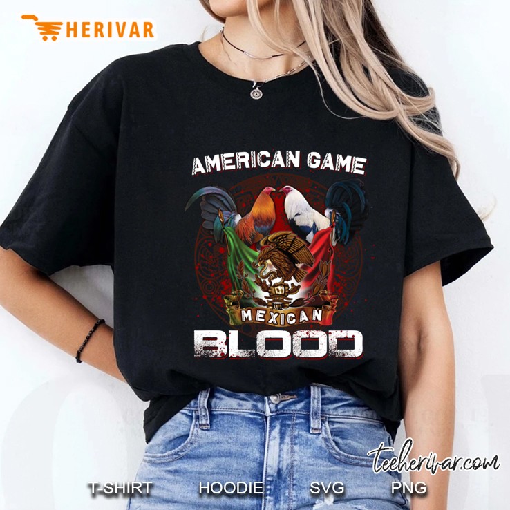 American Game Mexican Blood Splash Cock Fighting Mexico Flag Two Roosters Ladies Tee
