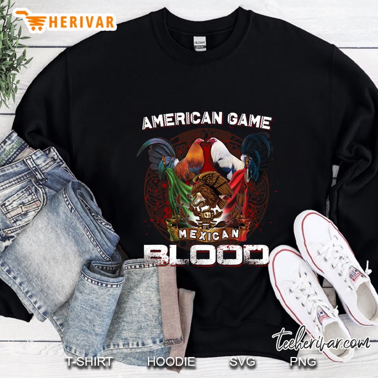 American Game Mexican Blood Splash Cock Fighting Mexico Flag Two Roosters Sweatshirt
