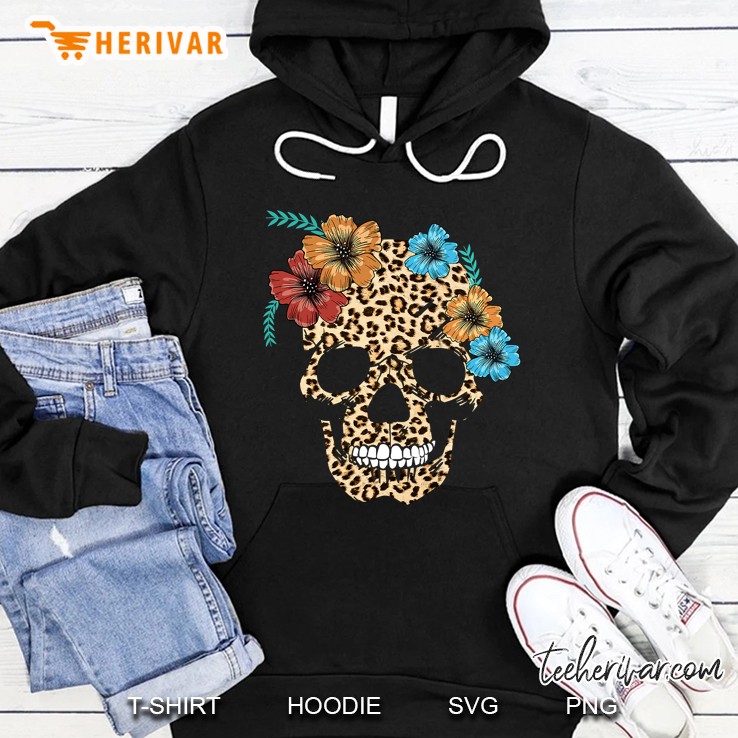 Skull Leopard Print Cheetah Gift Hoodie