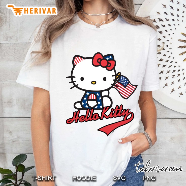 Hello Kitty American Flag Ladies Tee