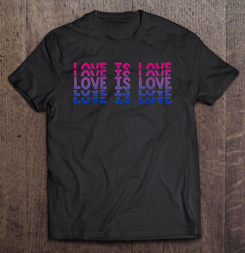 Bisexual Retro Love Is Love Stacked Letters Bi Pride Flag Premium