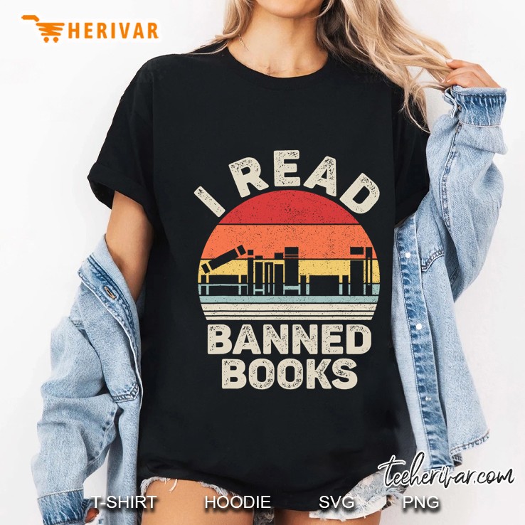 Vintage Retro I Read Banned Books Ladies Tee