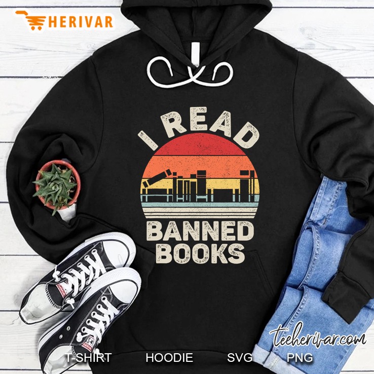 Vintage Retro I Read Banned Books Hoodie