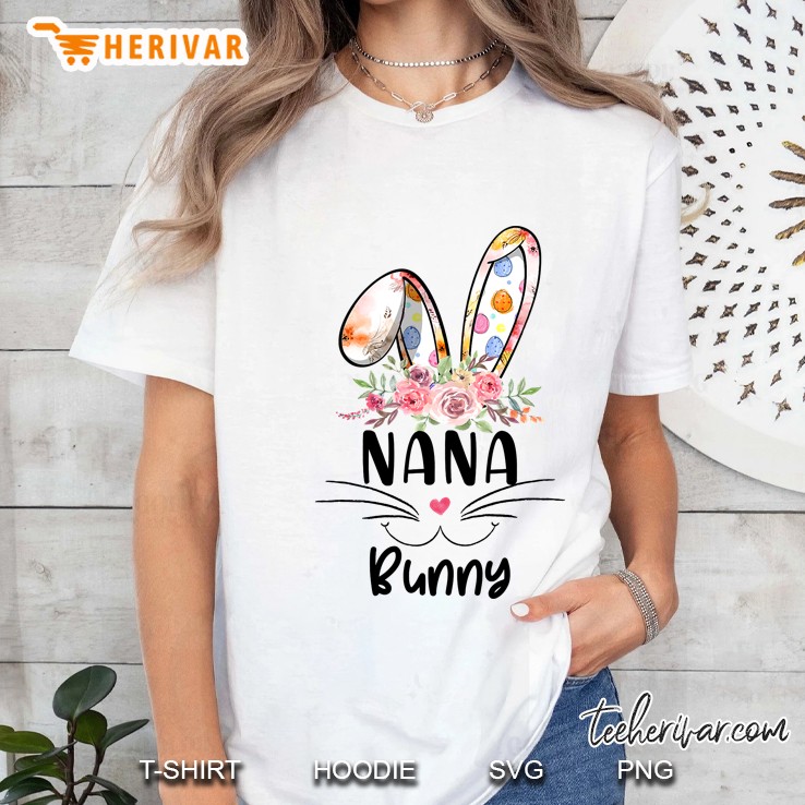Cute Nana Bunny Easter Family Matching Outfit Ladies Tee