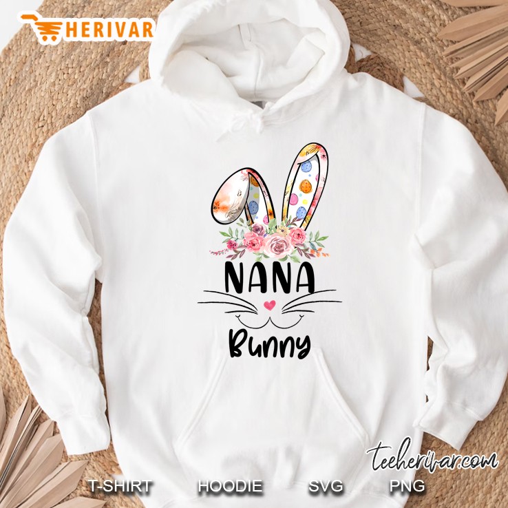 Cute Nana Bunny Easter Family Matching Outfit Hoodie