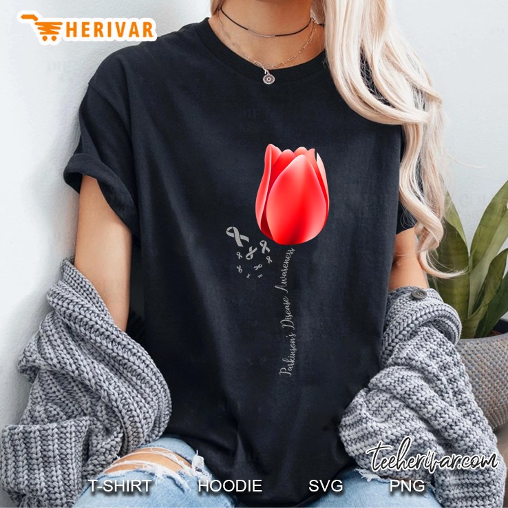 Parkinson Disease Awareness Tulip April Month Pretty Tee Ladies Tee
