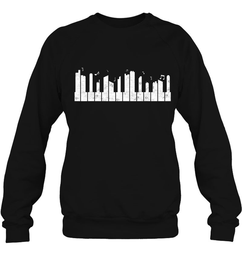 Piano Themed Gifts City Skyline Piano Sweatshirt