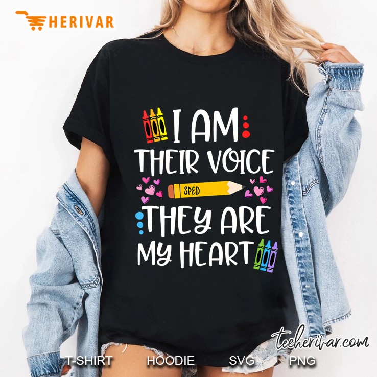I Am Their Voice They Are My Heart Gift For Sped Teachers Ladies Tee