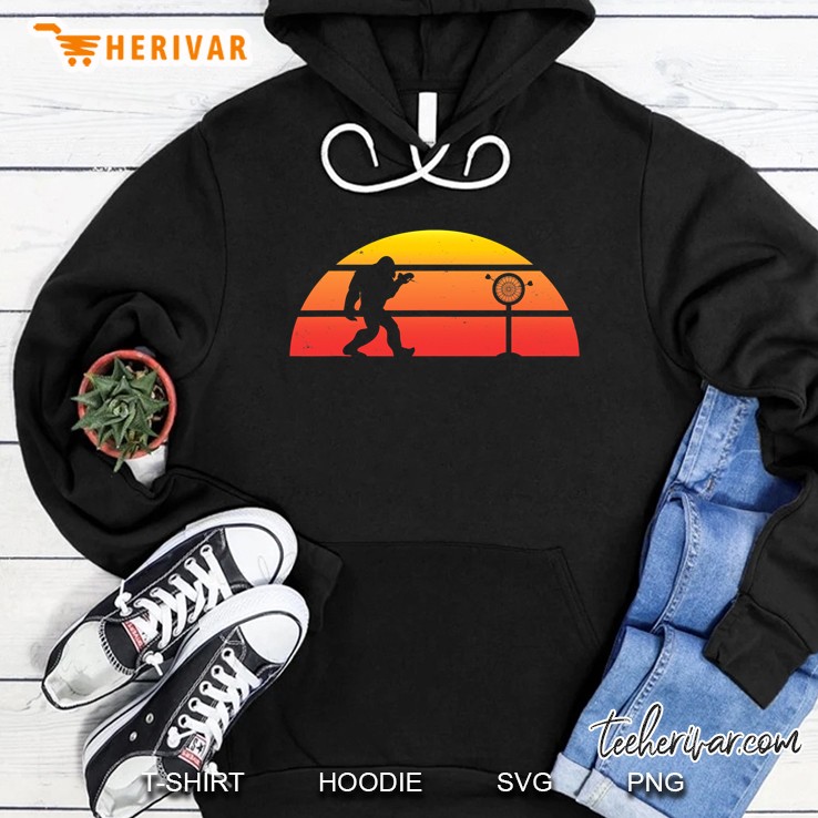 Bigfoot Playing Darts Sasquatch Clothes Gift Bigfoot Hoodie