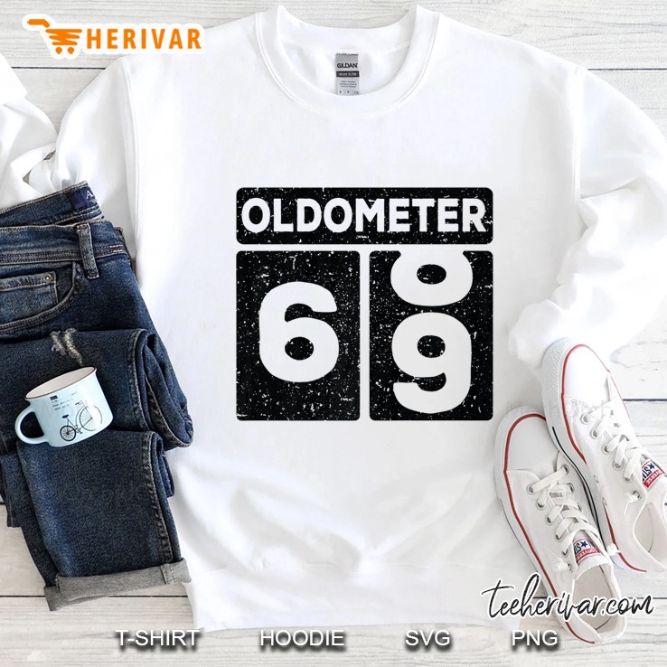 Oldometer 68-69 Years Old Funny 69Th Birthday Men Women Gift Sweatshirt