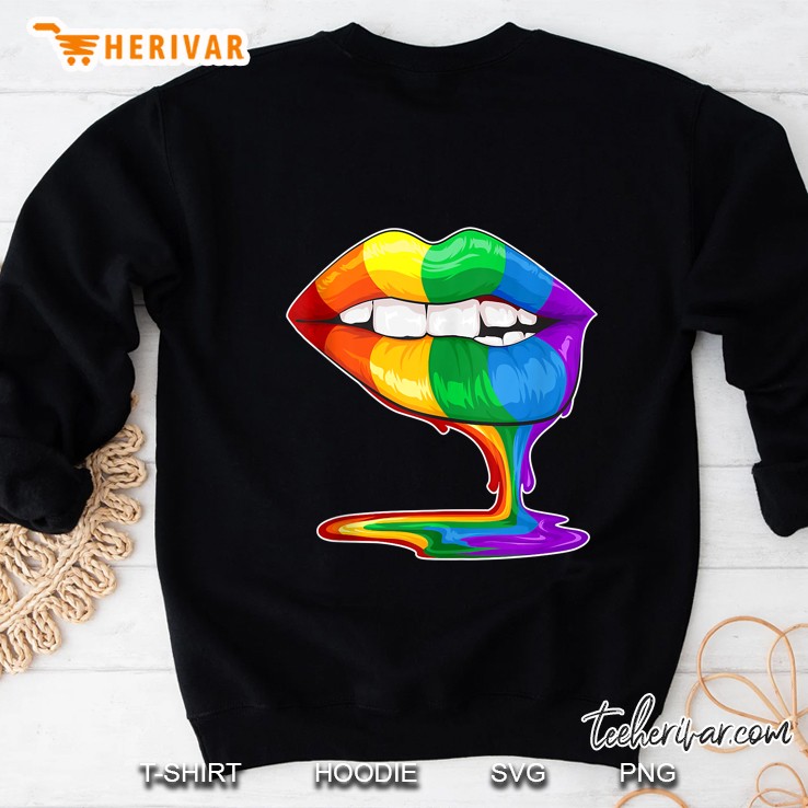 Lgbt Gay Pride Rainbow Flag Lesbian Cute Sexy Lips 80S Style Sweatshirt