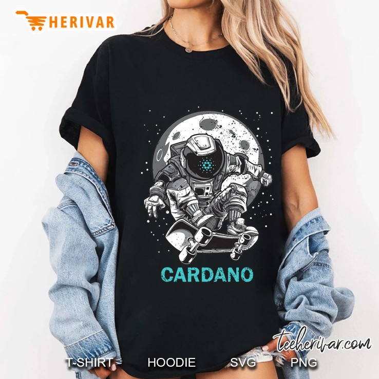 Funny Cardano Shirt Ada To The Moon Cryptocurrency Ladies Tee