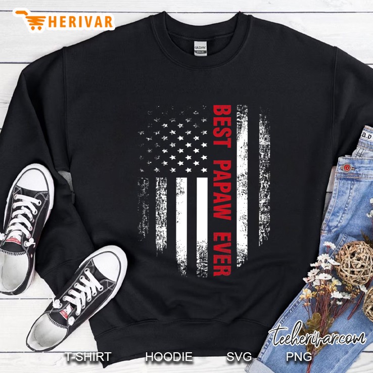 Vintage Usa Best Papaw Ever American Flag Father