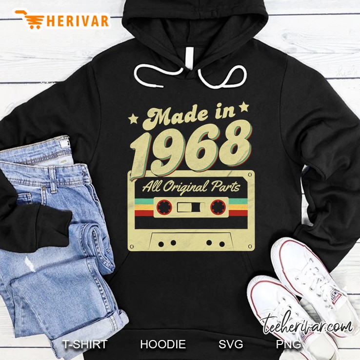 Made In 1968 Born All Original Parts Retro Vintage Cassette Hoodie