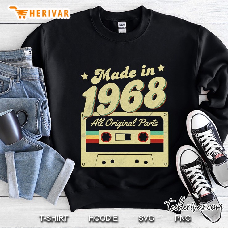 Made In 1968 Born All Original Parts Retro Vintage Cassette Sweatshirt