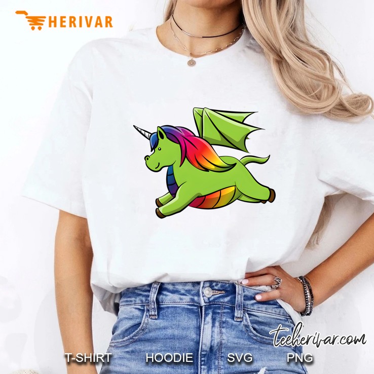 Dragon Unicorn Shirt Funny And Cute Tee Flying Ladies Tee