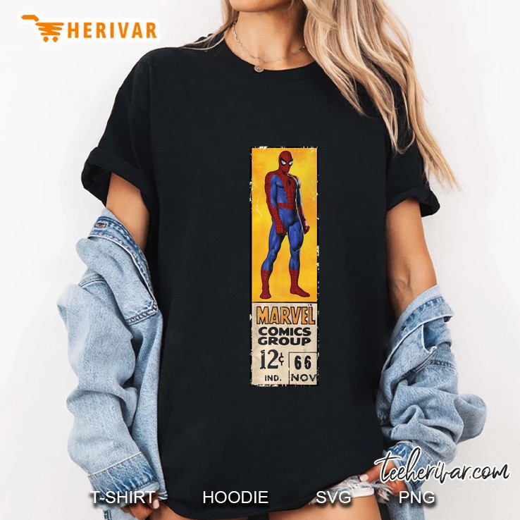 Marvel Spider-Man Comics Group Vintage Ticket Label Premium Ladies Tee