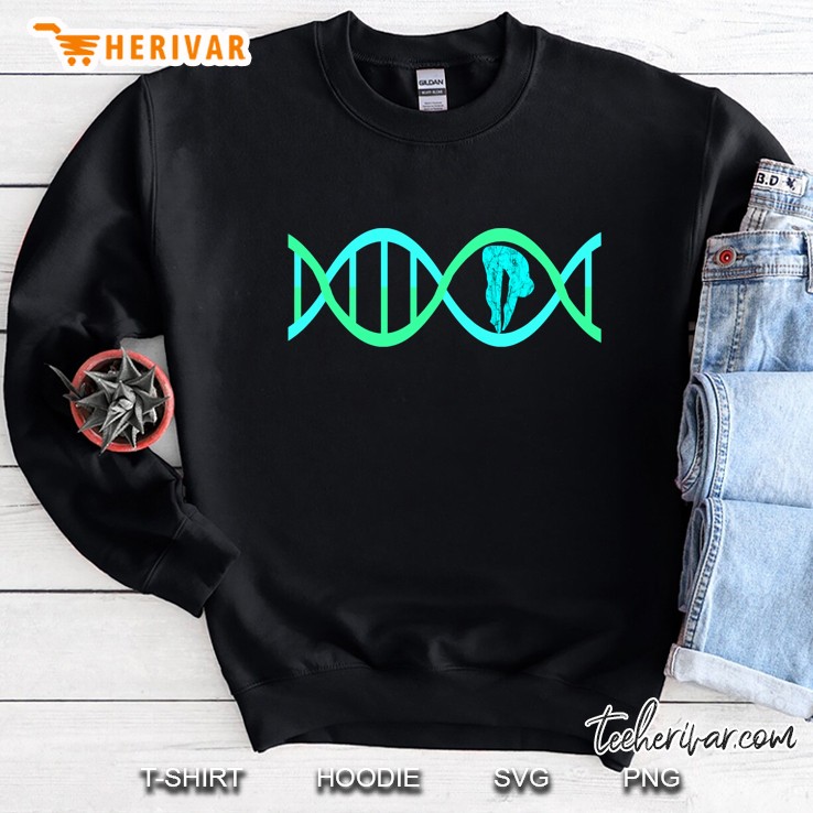 Springboard Platform Diver Dna Diving Genetic Aquatic Sweatshirt
