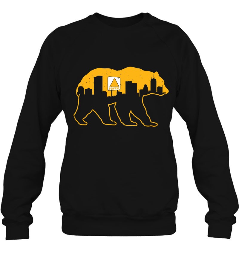 Vintage Fear The Bear Beware Of Boston Skyline Sweatshirt