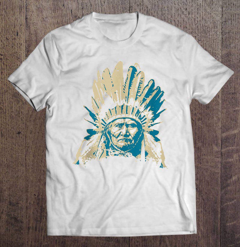 Geromimo Warroir Native American Indian Chief Long Sleeve Shirt 6.5 oz 
