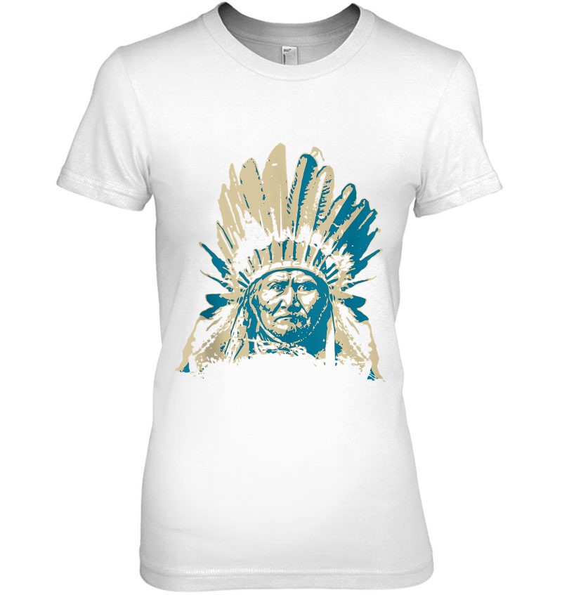Geromimo Warroir Native American Indian Chief Long Sleeve Shirt 6.5 oz 