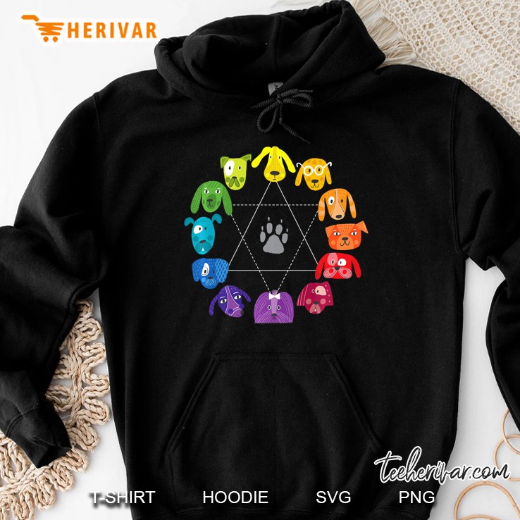 Color Wheel Educational Art Teacher Dog Themed Artist Hoodie
