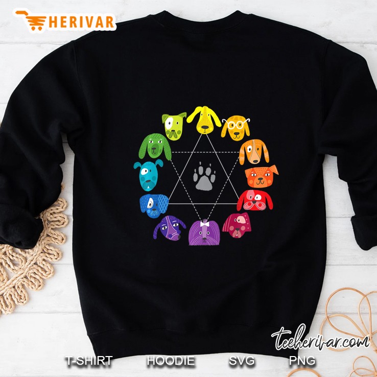Color Wheel Educational Art Teacher Dog Themed Artist Sweatshirt