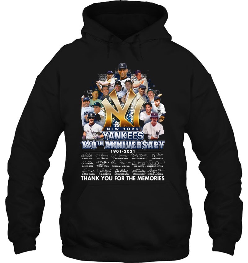 New York Yankees 120Th Anniversary 1901-2021 Thank You For The Memories  Signatures Baseball Lovers Shirt