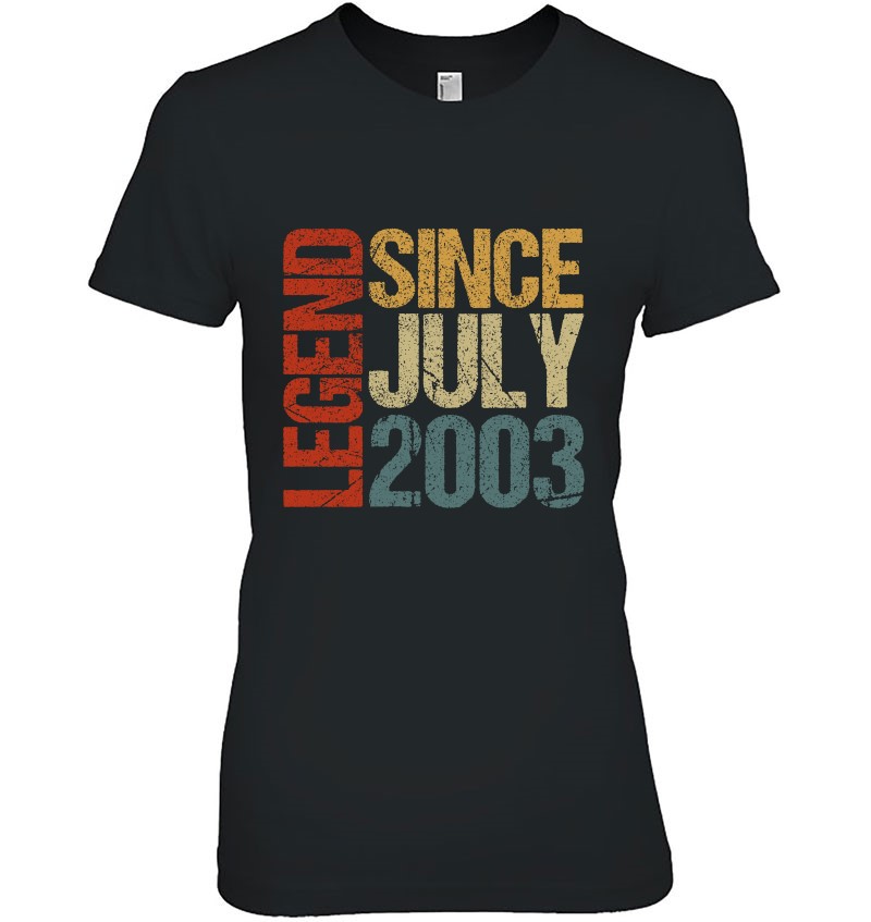 Vintage Legend Since July 2003 Custom Birthday T-Shirt 18th Birthday Gift Born in 2003 Legend Since 2003 Tee Vintage July 2003