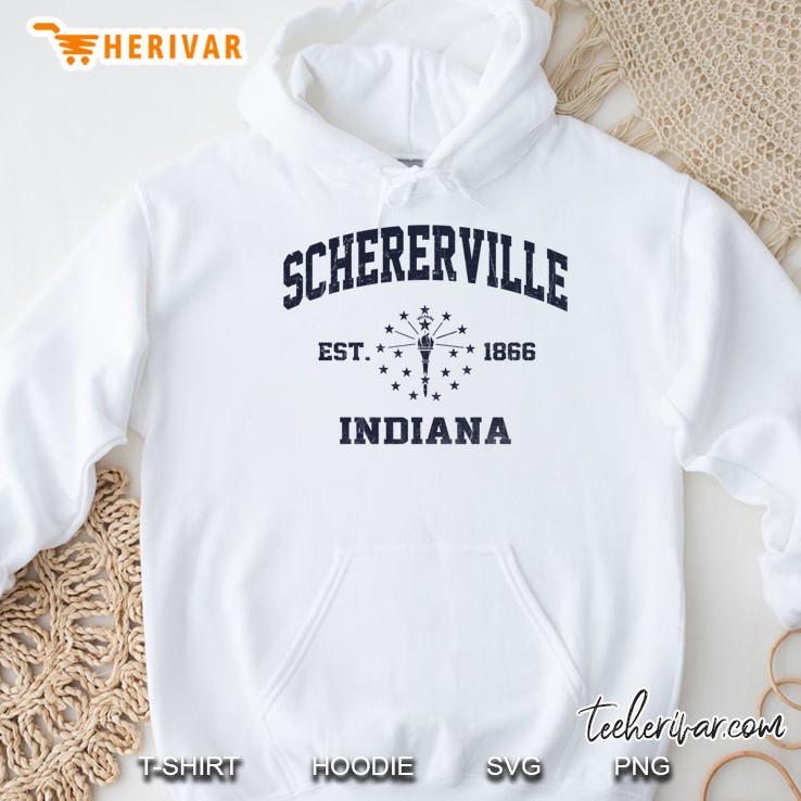 Schererville Indiana In Vintage State Athletic Style Hoodie