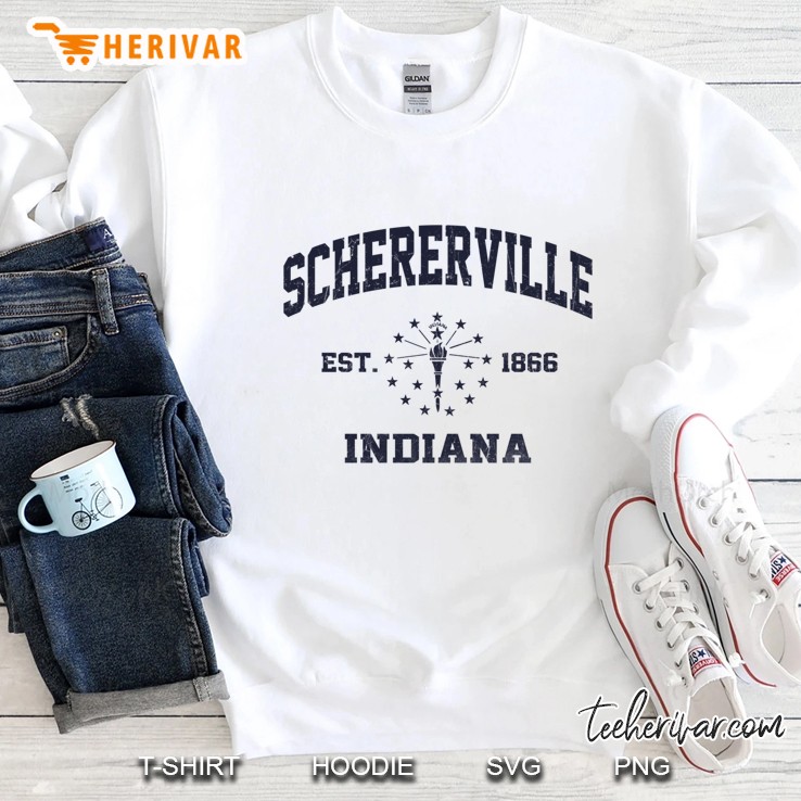 Schererville Indiana In Vintage State Athletic Style Sweatshirt