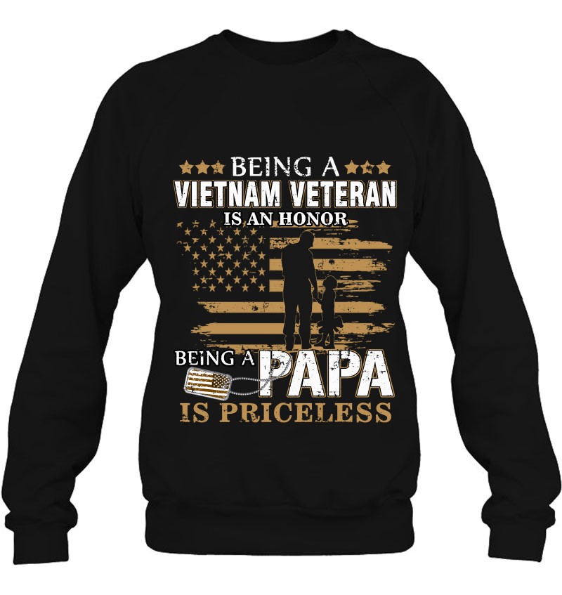 Being Vietnam Veteran is an Honor Papa is Priceless Cotton Youth T Shirts Short Sleeve for Teenager Boys Girls 
