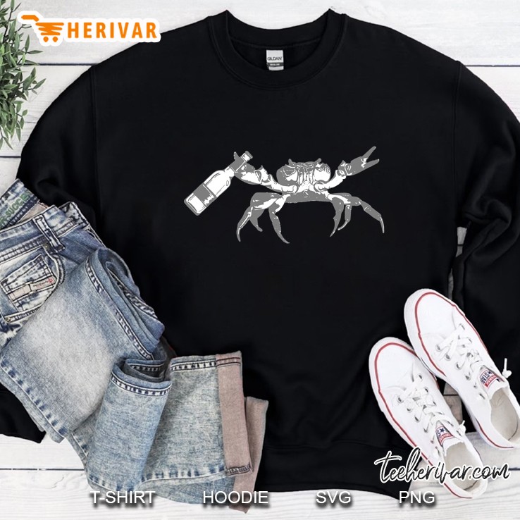 Crab Drinking Beer Sweatshirt