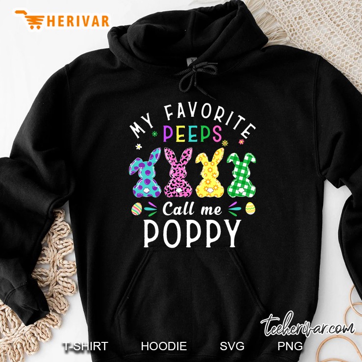 My Favorite Peeps Call Me Poppy Easter Bunny Egg Leopard Hoodie