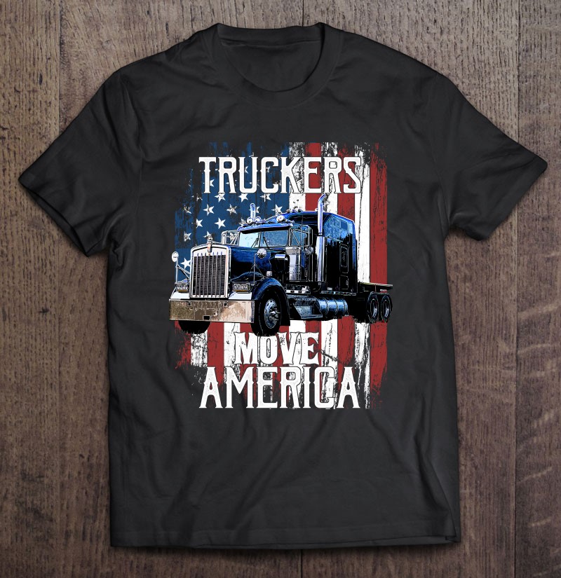 Trucker Flag T-Shirt Gift For Truck Driver