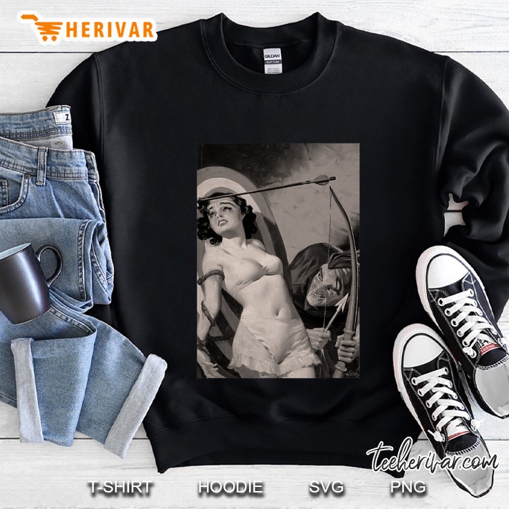 Horror Movie Vintage Pinup Girl Halloween Monster Sexy Art Sweatshirt