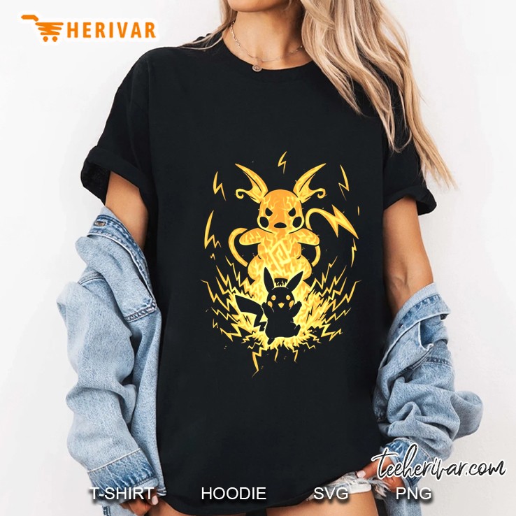 Pokémon Pikachu Demon Lightning Bolt Silhouette Ladies Tee